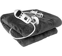 groundlevel.co.uk Plush Soft Touch Extra Large Electric throw/Blanket With 5 Settings - Charcoal Grey 130 x 170 Cms