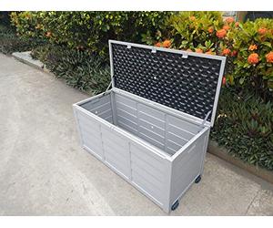 groundlevel.co.uk Weatherproof easy move XL garden storage box- Charcoal Grey Lid