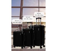 Groundlevel Cosmic Hard Shell 3 Piece Luggage Set in Black Groundlevel Black