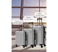 Groundlevel Cosmic Hard Shell 3 Piece Luggage Set in Silver Groundlevel Silver