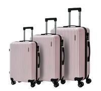 Groundlevel Cosmic Hard Shell 3 Piece Suitcase Luggage Set - Pink