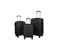 Groundlevel Delta Stripe 3 Piece Luggage Set - Black