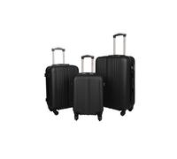 Groundlevel Delta Stripe 3 Piece Luggage Set in Black Groundlevel Black