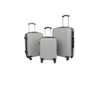 Groundlevel Delta Stripe 3 Piece Luggage Set in Silver Groundlevel Silver