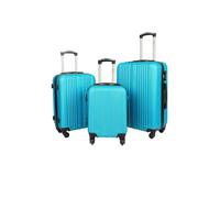 Groundlevel Delta Stripe 3 Piece Luggage Set in Turquoise Groundlevel Turquoise