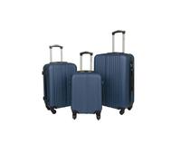 Groundlevel Delta Stripe 3 Piece Luggage Set - Navy, Blue