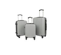 Groundlevel Delta Stripe 3 Piece Luggage Set - Silver, Green