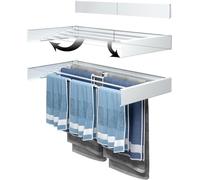 Groundlevel Energy Saving Wall Mounted Clothes Drying Airer, Sleek White Metal Design, Folds Away Neatly NO Running Costs