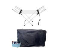 Groundlevel Extra Large 20 Bar Heated Electric Winged Clothes Airer with Timer in Silver Groundlevel Silver