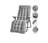 groundlevel Extra-Thick Gravity Chair Cushion - Universal Fit for Zero Gravity Recliners | Premium Comfort Pad for Outdoor & Indoor Lounging (Silver)