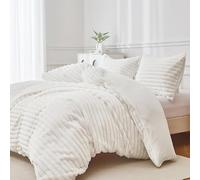 Groundlevel Faux Rabbit Fur Duvet Cover Set Cream - King 230 x 220cm