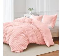 Groundlevel Faux Rabbit Fur Duvet Cover Set Pink - King 230 x 220cm