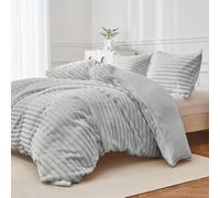 Groundlevel Faux Rabbit Fur Duvet Cover Set Silver - Double 200 x 200cm