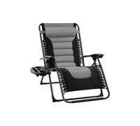 Groundlevel Luxury Gravity Garden Sun Lounger Relaxer Chair in Grey Groundlevel Grey