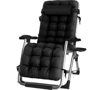 Groundlevel Luxury Recliner Extra Wide Gravity Chairs With Cup Holder - 1 Black Chair