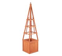 GROUNDLEVEL Obelisk Climbing Garden Planter For Flowers, Herbs, Shrubs Made From Cedar Wood H162 x 40 x 40 CMS.