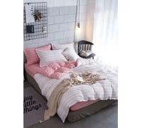 Groundlevel Pink Stripe Printed Easy Care Duvet Set