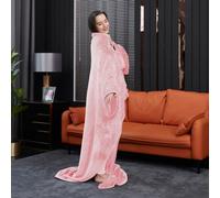 Groundlevel Pink Wearable Super Soft Lounge Blanket