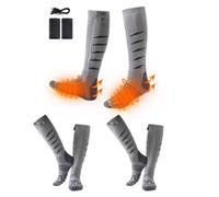 Ezysleep 2 Pairs of Rechargeable Heated Socks in Silver Ezysleep Silver One Size