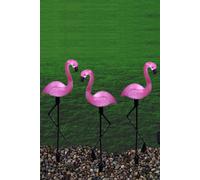 Groundlevel Set Of 3 Flamingo Led Solar Garden Lights