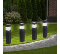 Groundlevel Set Of 4 Led Rattan Solar Lights