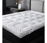 Groundlevel Single 4 Inch Thick Super Soft Mattress Topper, Hypoallergenic, Comfy, Deep Fill - Machine Washable