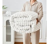 Groundlevel Super Soft Luxury Faux Fur Stripe Throw