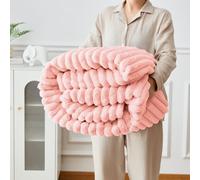 Groundlevel Super Soft Luxury Faux Fur Stripe Throw