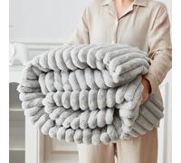 Groundlevel Super Soft Luxury Faux Fur Stripe Throw