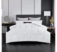 Groundlevel White Goose Feather and Down Duvet with 100% Down Proof Fabric Cover (15 Tog, King)