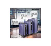 Groundlevel XL Delta Hard Shell 3 Piece Luggage Set - Blue, Silver