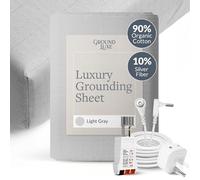 GroundLuxe Fitted King Sheet in Light Gray