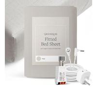 GroundLuxe Fitted Queen Sheet in Beige