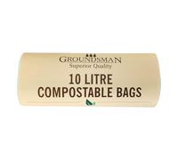 Groundmans 10L Compostable Bags, 100% Biodegredable, 24 Bags per roll, 23.5 cm x 40 cm