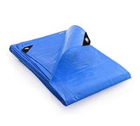 GroundMaster 110gsm Standard Blue Tarpaulin - Durable Waterproof Groundsheet Cover (4.5m x 6m)