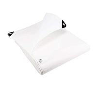 GroundMaster 200gsm Super White Tarpaulin - High Grade Heavy Duty Outdoor Versatile Waterproof Cover Groundsheet (3.5m x 5.5m)