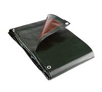 GroundMaster 250gsm Brown/Green Tarpaulin - Waterproof Outdoor Fishing Camping Ground Sheet Cover (4m x 8m)
