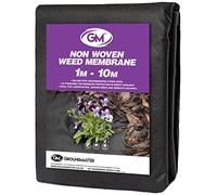 GroundMaster 50 GSM Weed Membrane 1m x 10m Woven Weed Control Fabric | Black Garden Membrane, UV Stabilised Weed Suppressant, Water Permeable Landscape Fabric & Breathable Weed Barrier