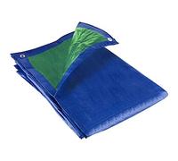 GroundMaster 70gsm Blue/Green Waterproof Lightweight Tarpaulin Groundsheet Cover (3.5m x 5.4m (11ft x 18ft))