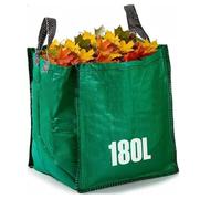 GroundMaster Heavy Duty Garden Waste Bag - 180L Polypropylene Refuse Sack - Reinforced Hems, Stitched Handles Extra Strong Waste Bag - Reusable Garden Sack for Leaves, Rubble, and Compost (Pack of 3)