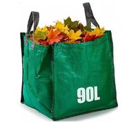 GroundMaster Heavy Duty Garden Waste Bag - 90L Polypropylene Refuse Sack - Reinforced Hems, Stitched Handles Extra Strong Waste Bag - Reusable Garden Sack for Leaves, Rubble, and Compost (Pack of 10)