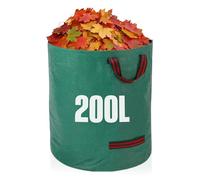 GroundMaster Round Heavy-duty Garden Waste Bags - 200L Woven Polypropylene Garden Sack - Waterproof Reinforced Extra-strong Waste Bags with Handle - Ideal for Leaves, Rubble, and Soil (Pack of 20)