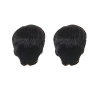 grounds 2X Fashion Wig Short Black Male Straight Synthetic Wig for Men Hair Fleeciness Realistic Natural Black Toupee Wigs