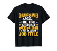 Grounds Manager Job Title - Funny Landscaping Director CEO T-Shirt, Men, Black, X-Large