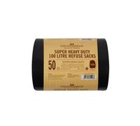 Groundsman Heavy Duty Plastic Refuse Sacks (Pack Of 50) Black (One Size)