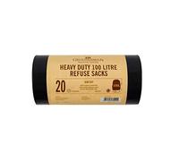 Groundsman Heavy Duty Refuse Sacks 100L -Black - Roll of 20