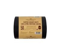 Groundsman Heavy Duty Refuse Sacks 100L - Black - Roll of 50