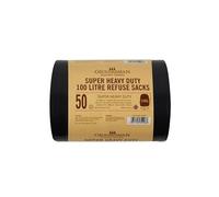 Groundsman Heavy Duty Refuse Sacks 100L - Black - Roll of 50