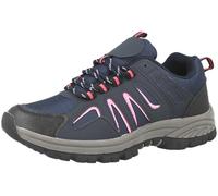 Groundwork Ladies Faux Leather and Mesh Padded Collar Hiking Trainers (Navy, UK Footwear Size System, Adult, Women, Numeric, Medium, 7)