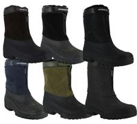 GroundWork LS88 Mens Mucker Stable Yard Waterproof Winter Snow Zip Boots Wellies - Navy - UK 9